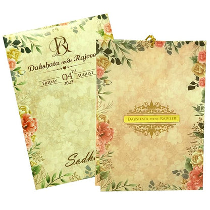 Pale Almond Brown Tracing Sheet Invitation-King of Cards