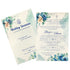 Blue Floral Single Sheet Invitation Card-King of Cards