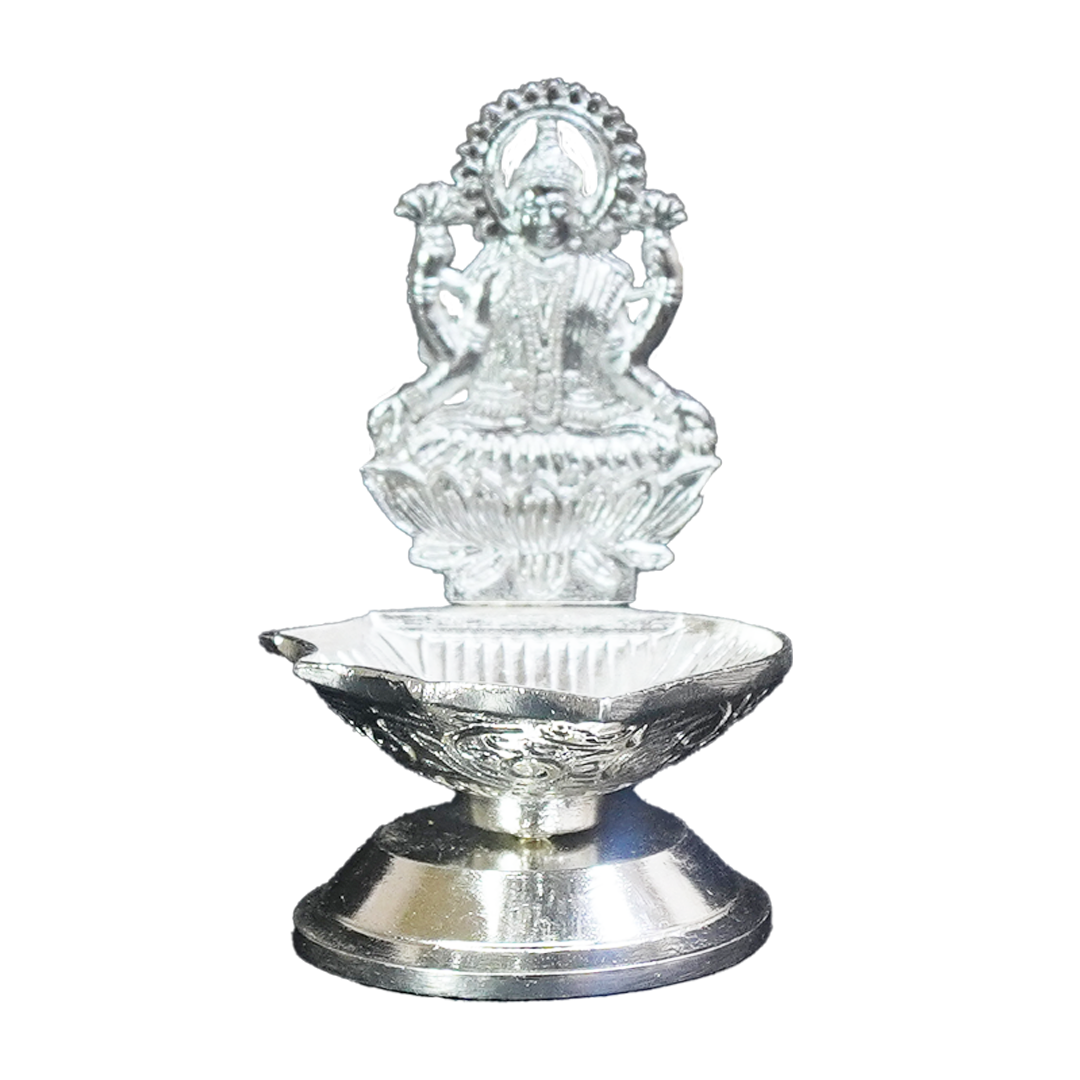 White Metal Ganesha Deepa-King of Cards