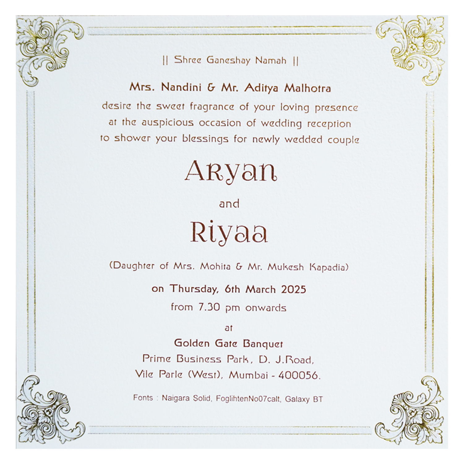 White Floral Border Single Card-King of Cards