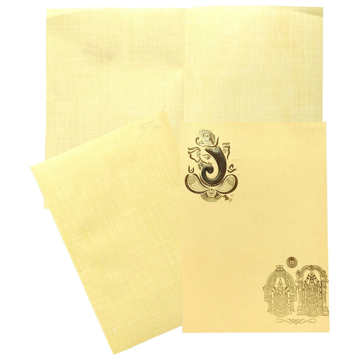 Yellow Balaji Padmavathi Invitation Card-KNPP710C-King of Cards