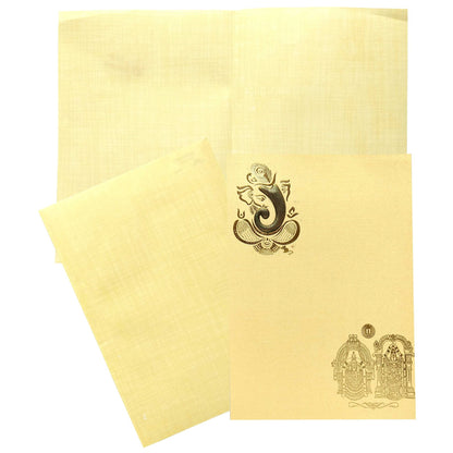 Yellow Balaji Padmavathi Invitation Card-KNPP710C-King of Cards