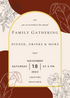 Brown With Gold Frame Family Gathering Invitation-AAFGI003