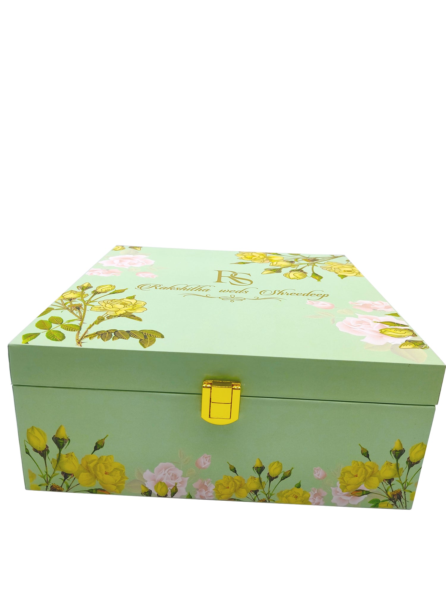 Light Green Ultra Premium Floral Theme With Sweet Box-KNKUP045-King of Cards