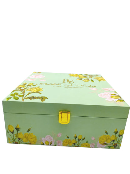 Light Green Ultra Premium Floral Theme With Sweet Box-KNKUP045-King of Cards
