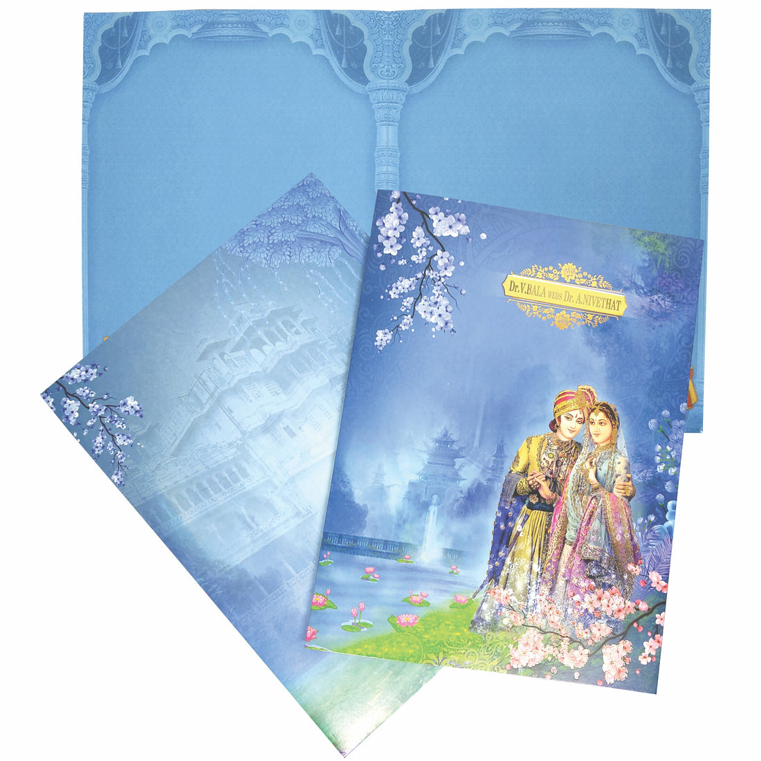 Blue Classic Maharaja And Maharani Offset Print-King of Cards