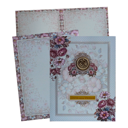 Make your event special with our exclusive Light Blue Floral Box Wedding Card. Shop now! ?WhatsApp Support ?Express Delivery.