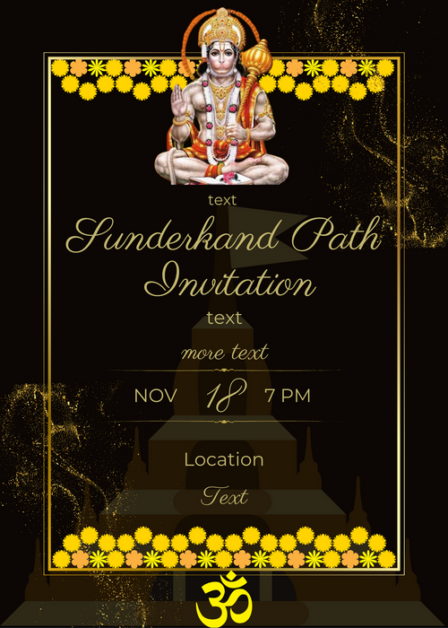 Black Floral Sunderkand Path Invitation-AASPI002