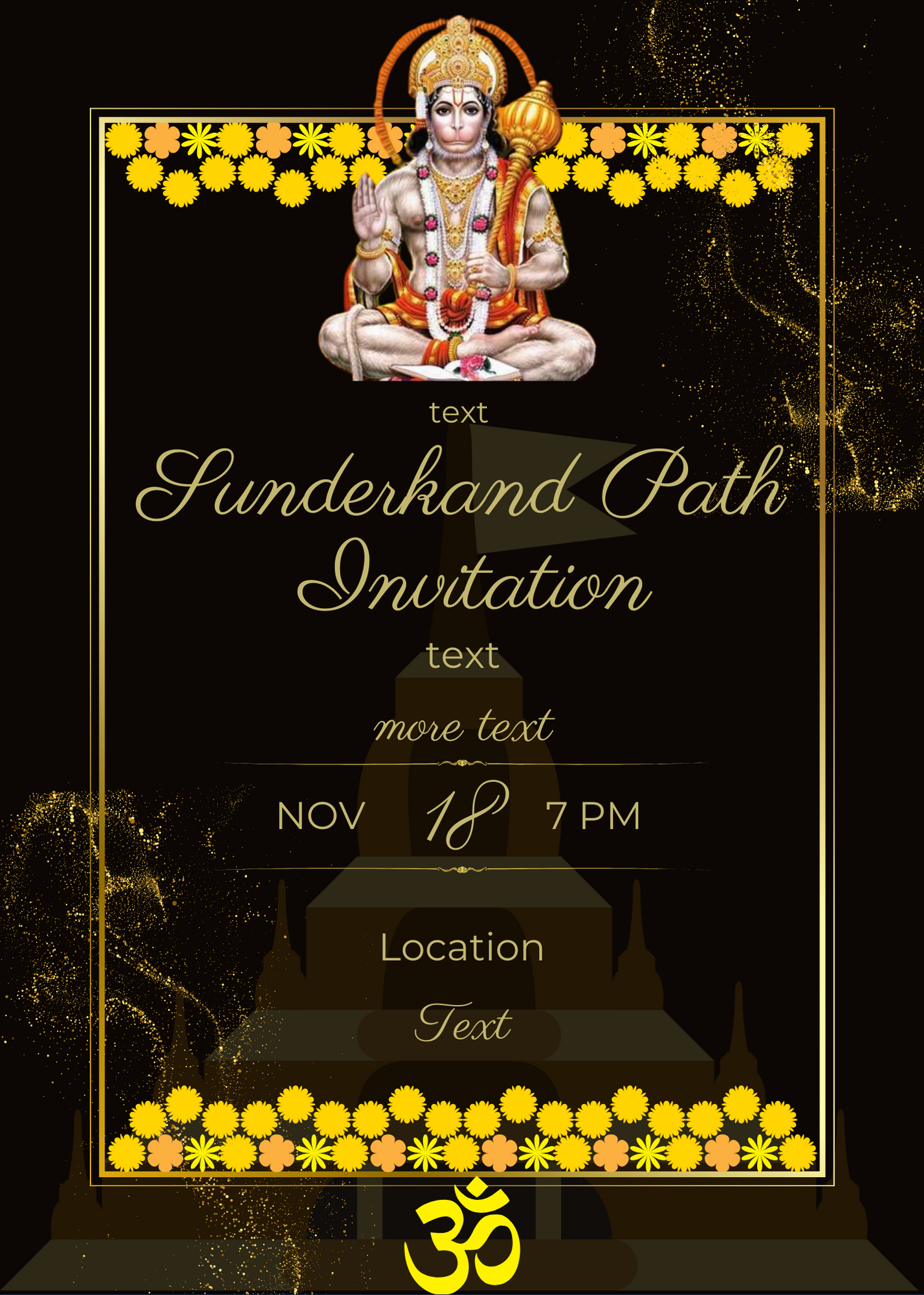 Black Floral Sunderkand Path Invitation-AASPI002