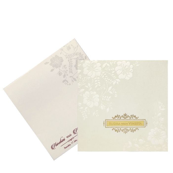 White Floral Invitation Card-King of Cards