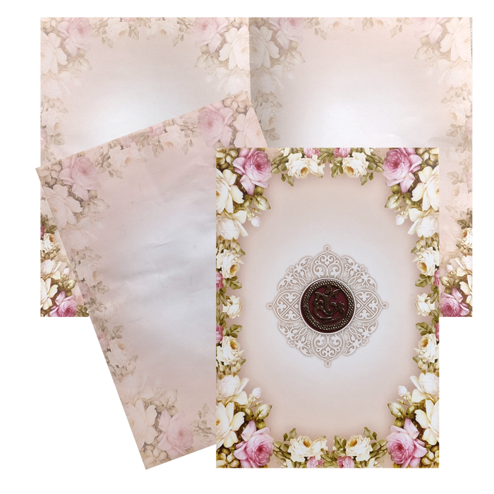 Pink Floral Ganesha Invitation Card-King of Cards