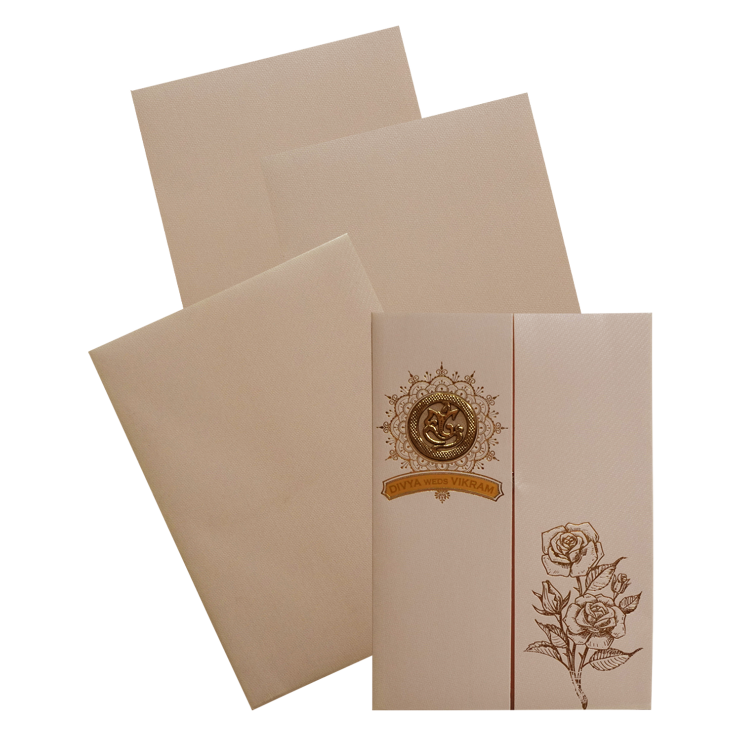 Light Apricot Orange Invitation Card-KNKTP038