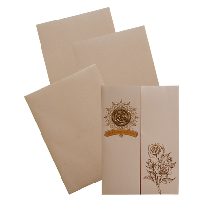 Light Apricot Orange Invitation Card-KNKTP038