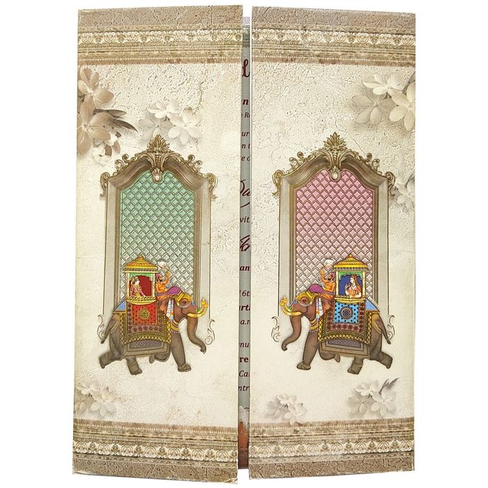 Grey Padded Door Type With Elephant Design-KNPO9510G-King of Cards