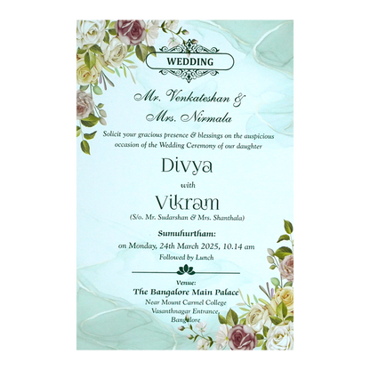 Green Floral Single Card-King of Cards