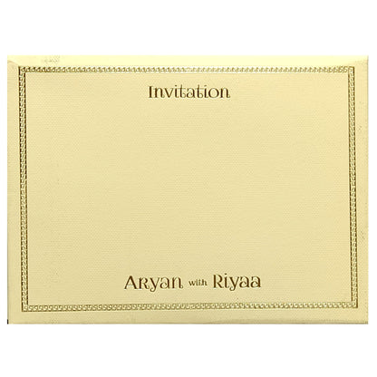 Cream Peacock Padded Invitation Card-King of Cards