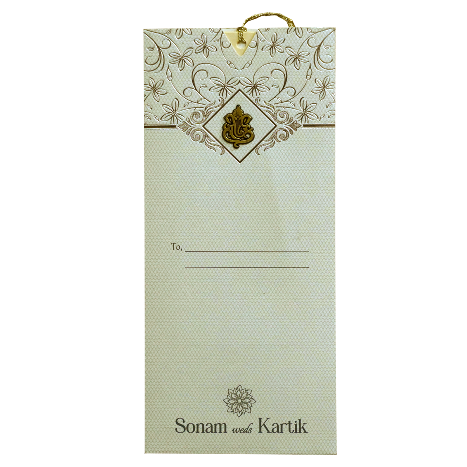 Beige Light Grey Single Invitation-KRCS7021