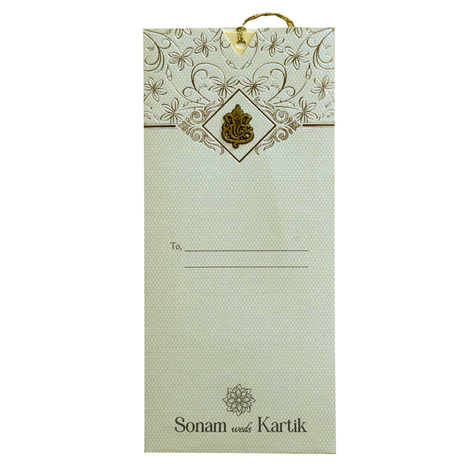 Beige Light Grey Single Invitation-KRCS7021