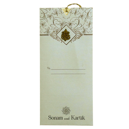 Beige Light Grey Single Invitation-KRCS7021