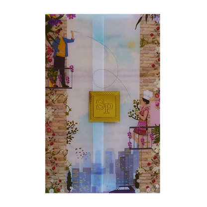 Blue Couple Tracing Sheet Invitation Card-King of Cards