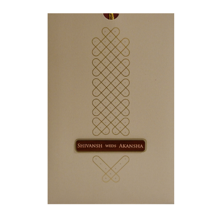 Light Brown Nameplate Wedding Card-King of Cards