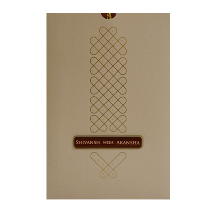 Light Brown Nameplate Wedding Card-King of Cards