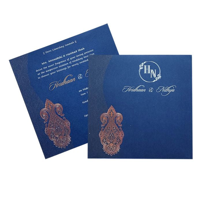 Dark Blue Single Sheet Invitation Card-King of Cards