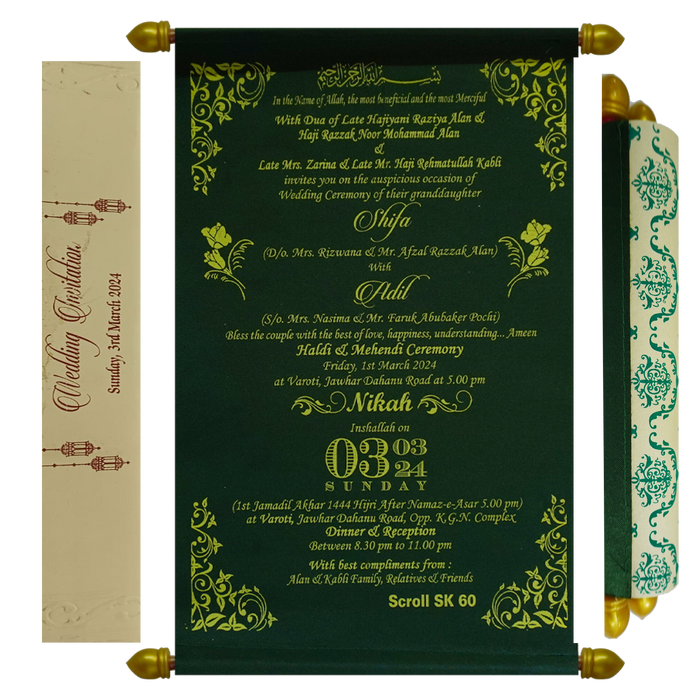 Dark Forest Green Scroll Card-King of Cards