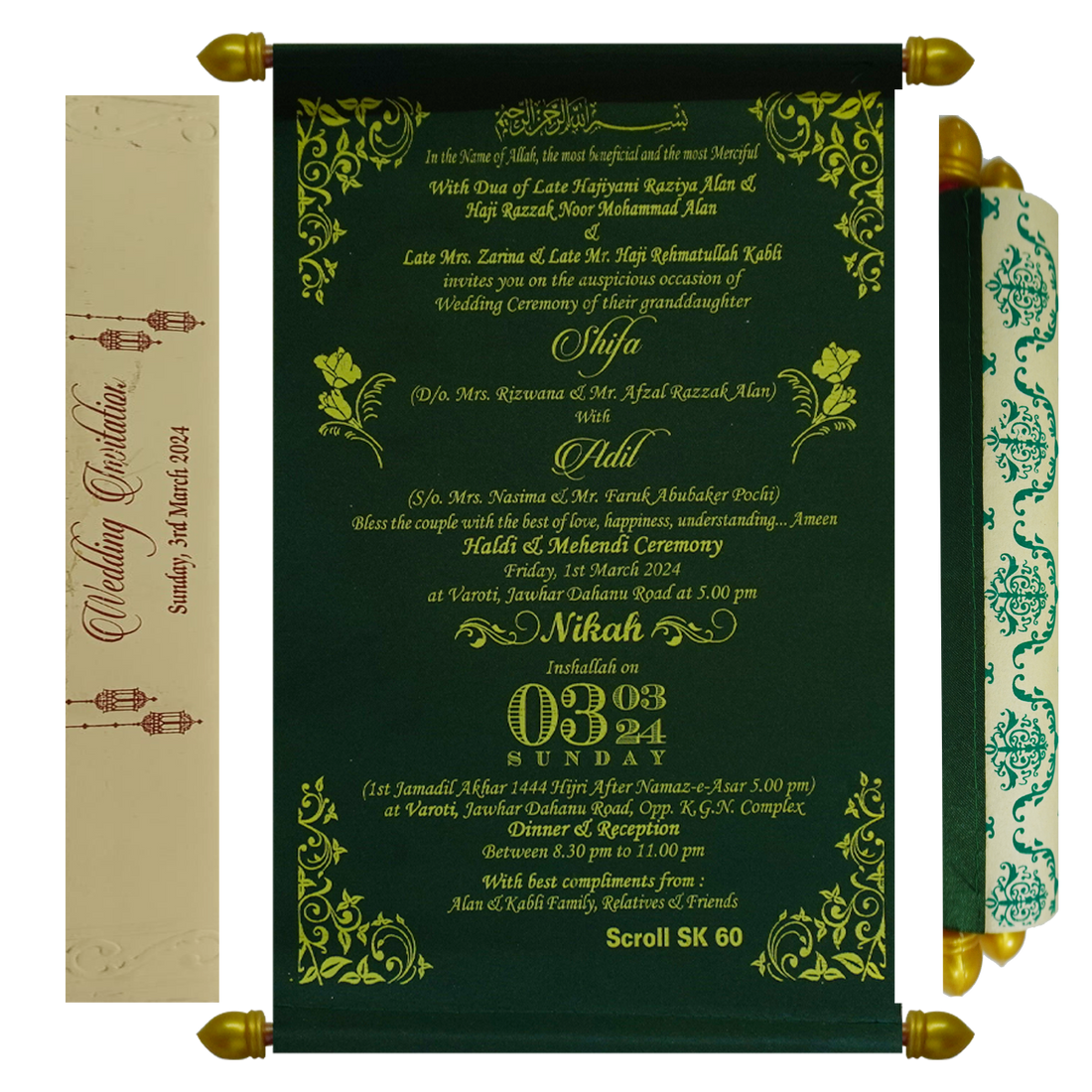 Dark Forest Green Scroll Card-King of Cards