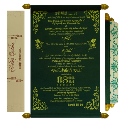 Dark Forest Green Scroll Card-King of Cards