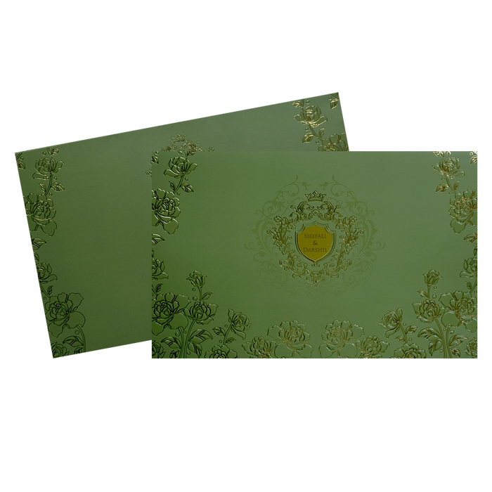 Lemon Grass Floral Marriage Card-King of Cards
