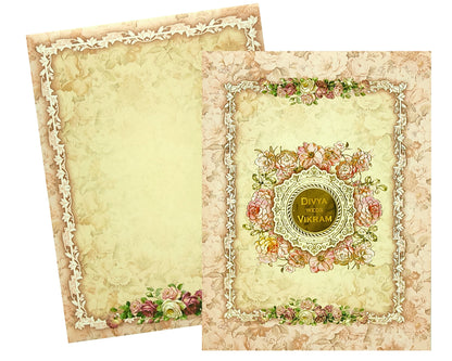 Pastel Pink Classic Floral In Offset Print With Designer Name Plate-KNKC4046-King of Cards