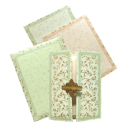 Pista Green Floral Box Invitation Card-KNKN6307