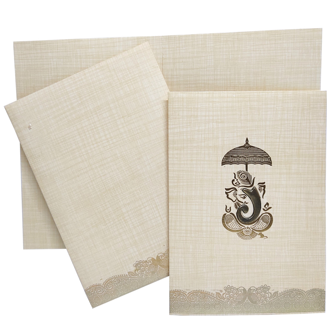 Sandal Metallic Umbrella And Ganesha In Gold Foiling-KNCP25SG-King of Cards