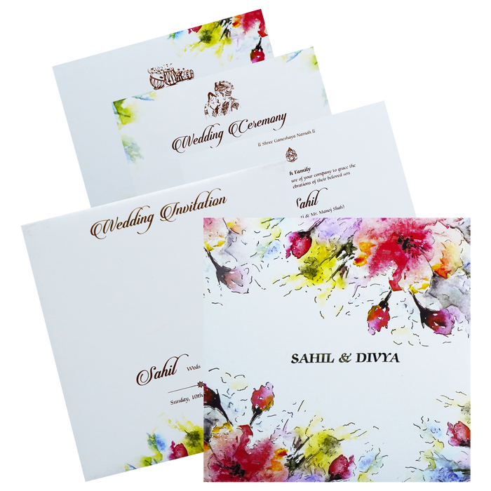 White Padded Invitation Card-King of Cards