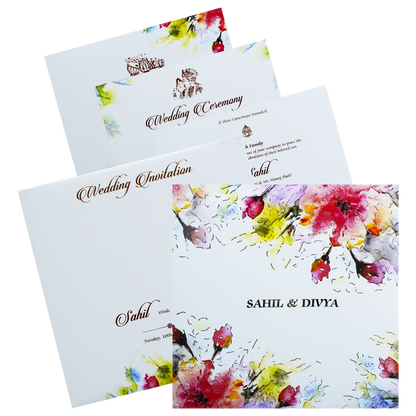 White Padded Invitation Card-King of Cards