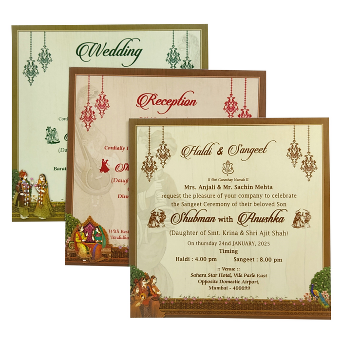 Brown Royal Bride Groom Marriage Invitation Card-King of Cards