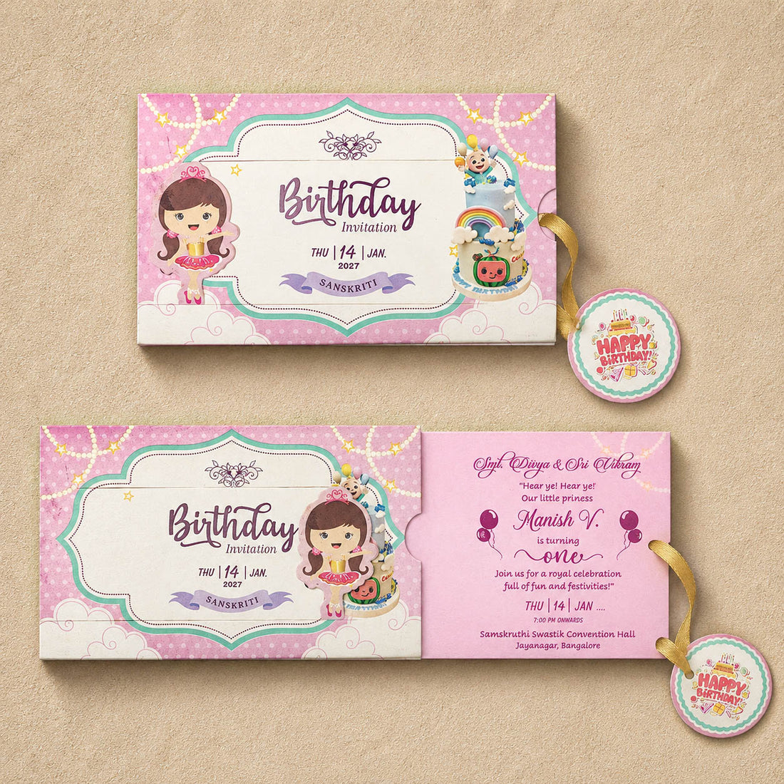 Pink Girl Birthday Card-KNKRL111