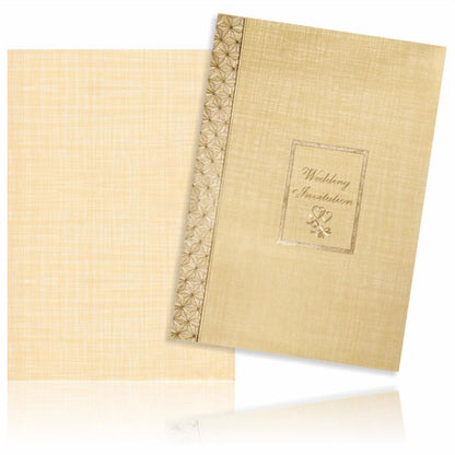 Brown Gold Classic Paper Print Wedding Cards With Message Box-KNCP813N