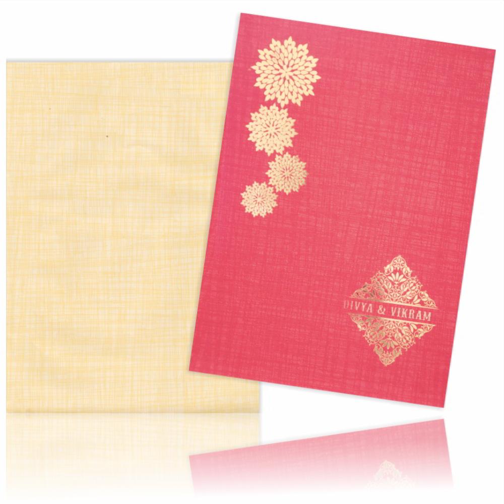 Red gold foiling flower invitation card-KNCP815R
