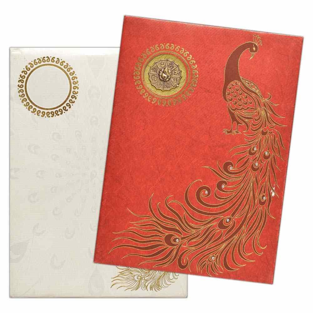Invitation Card - Exotic &amp; Elegant Peacock Invitation Card-KNK1223-King of Cards