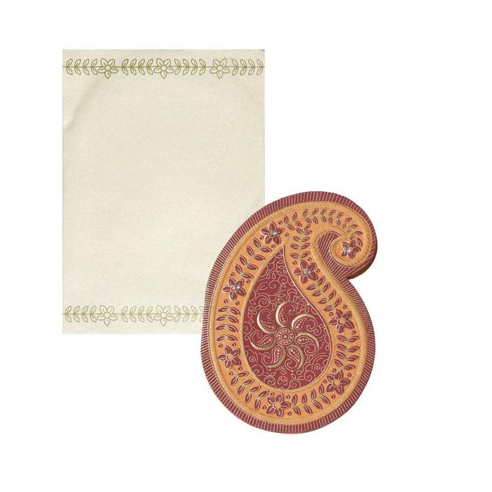 Paisley Designed Personal Wedding Invitation Card -KNK1397-King of Cards
