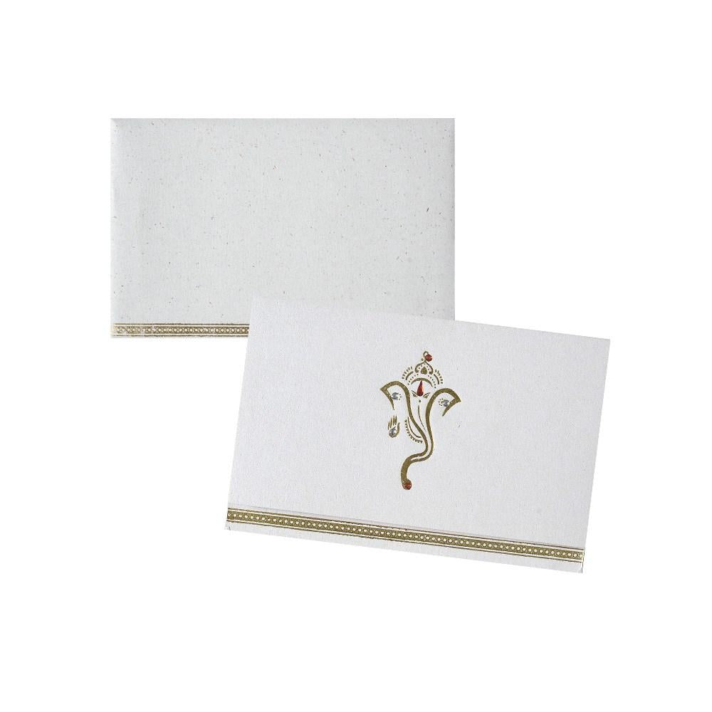 Invitation Card - Golden Designer Gajanan Hindu Invitation Card-KNK1460