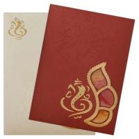 Invitation Card - Stylish Arisha Kumkum Ganesha Wedding Card-KNK1489