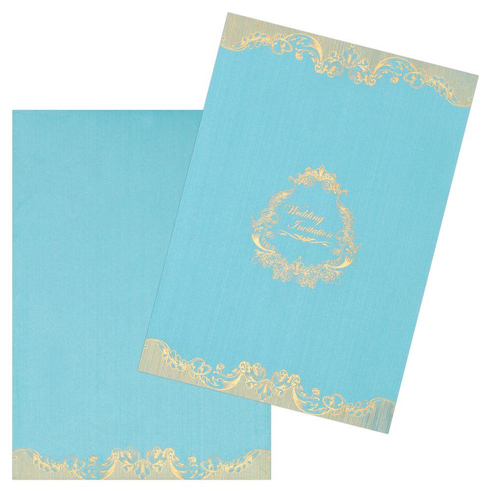 Blue Floral Wedding Invitation Card
