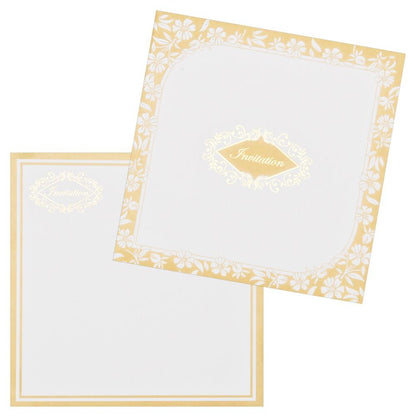 Gold Floral Wedding Invitation Card-KNK1652