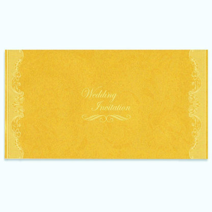 Alluring Gold Shading With Floral Border Wedding Card-KNK1716