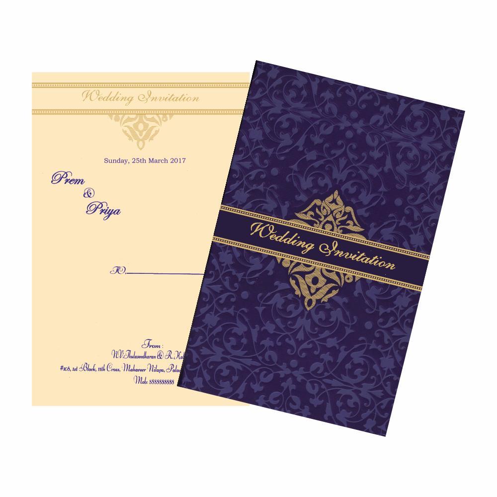 Blue Wedding Invitation Card-Knk1897