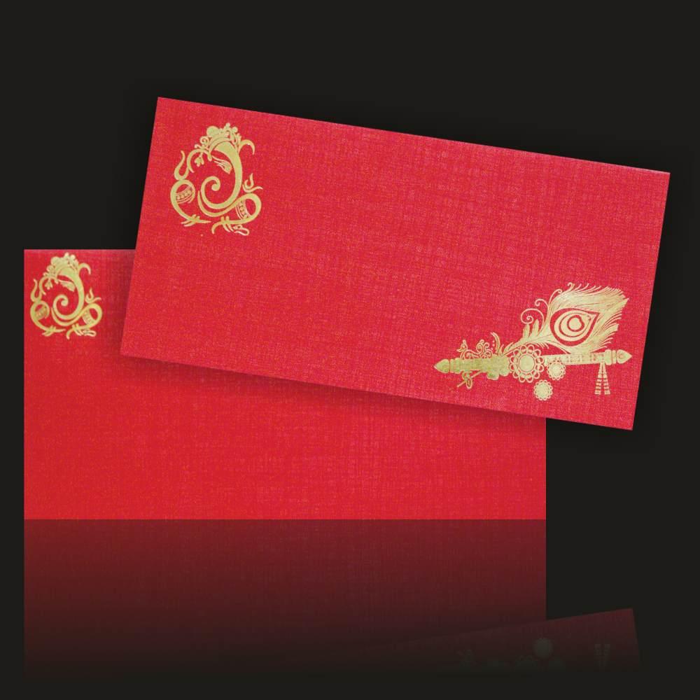 Red Peacock Invitation Card