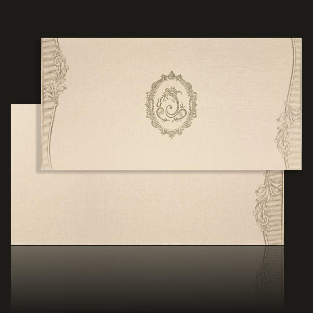 Cream Ganesha Invitation Card